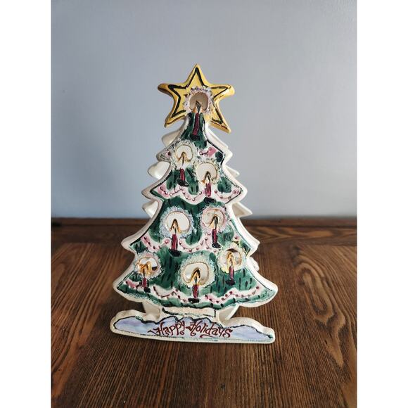 Blue Sky Clayworks 2001 Christmas Tree Tea Light Heather Goldmine - Picture 1 of 8
